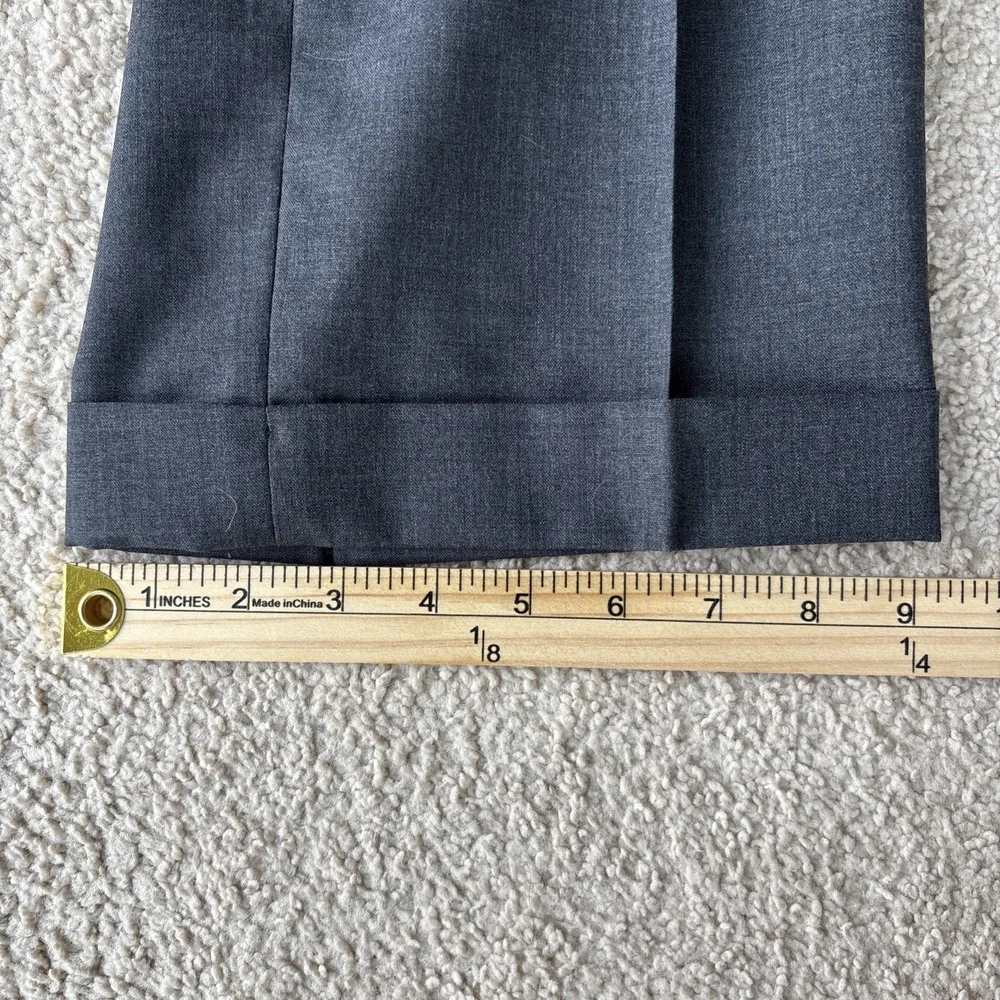 JOS A BANK 100% Wool 2 Piece Dark Gray Flat Front Suit 44L 36x‎ 30